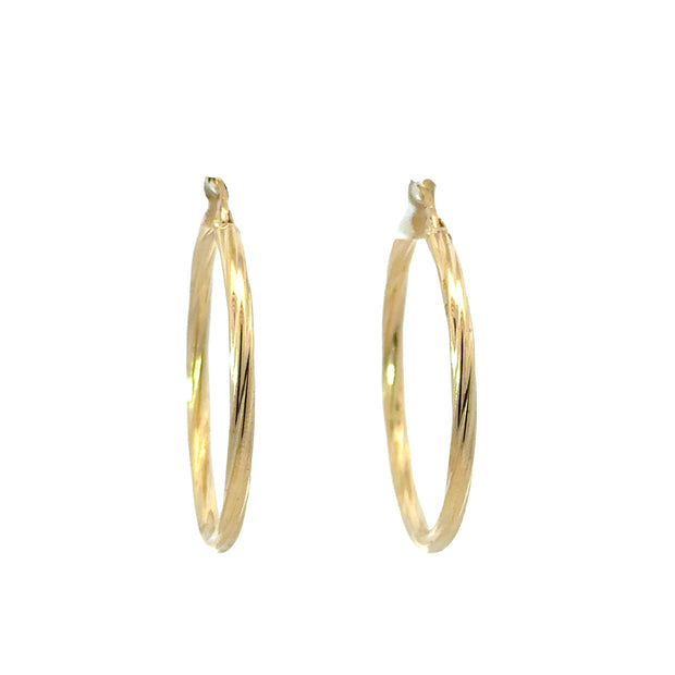 14K Yellow Gold Hoop Earrings