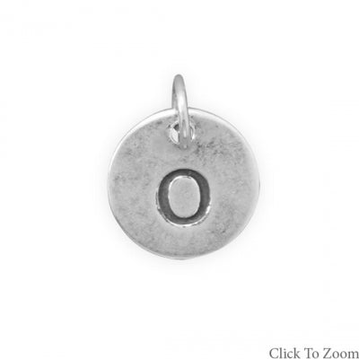 Sterling Round Initial O Charm