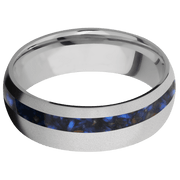 Titanium with Bead , Bead Finish and Blue Tiger Eye Inlay