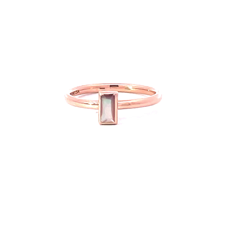 Mother of Pearl Ring in 14K Rose Gold