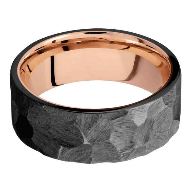 Zirconium with Rock Finish and 14K Rose Gold