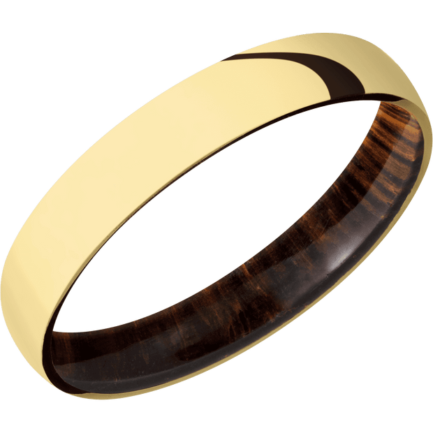 14K Yellow Gold with Polish Finish and Cocobolo