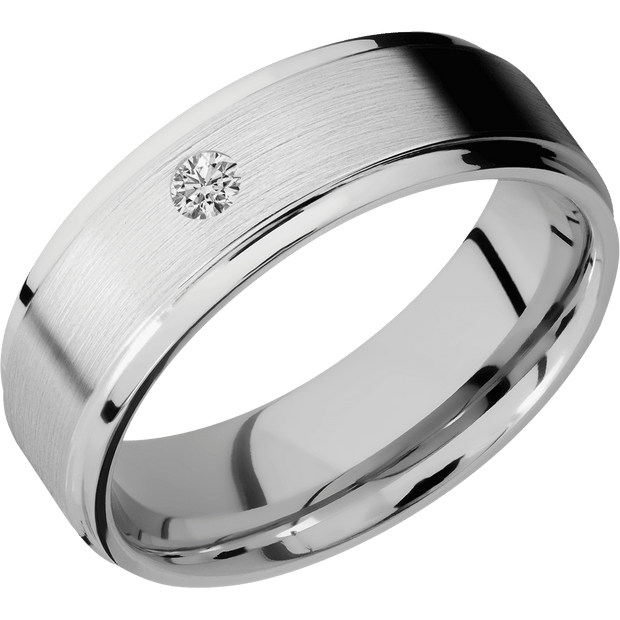 14K White Gold with Satin , Polish Finish