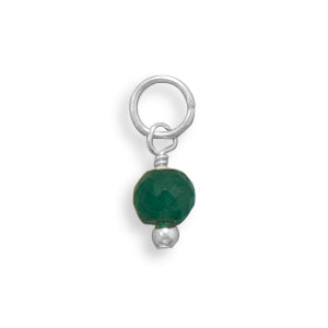 Sterling Emerald Charm