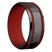 Zirconium + Hammer , Polish Finish + USMC Red