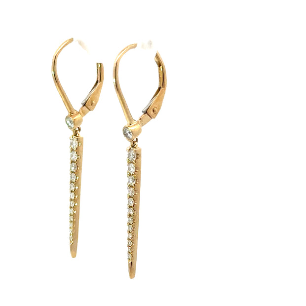 14K Yellow gold Diamond Spike Earrings