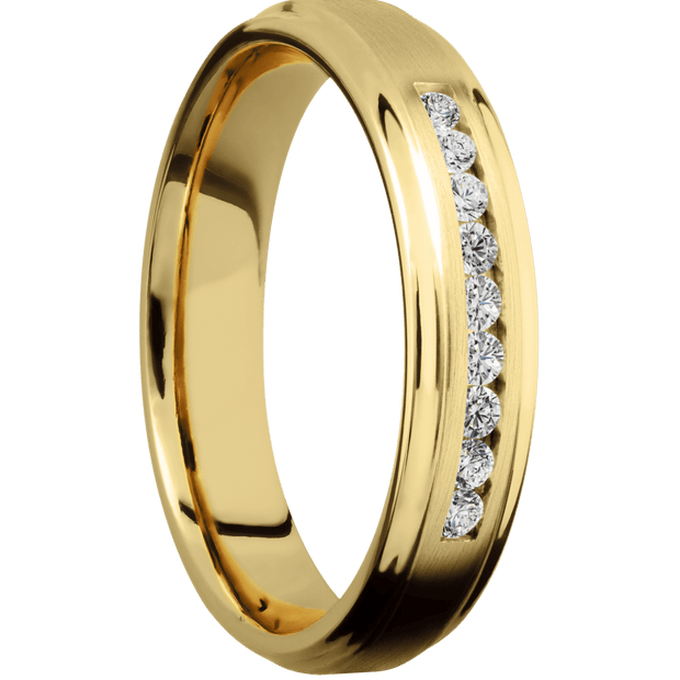 14K Yellow Gold with Satin , Polish Finish