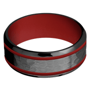 Zirconium + Hammer , Polish Finish + USMC Red