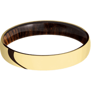 14K Yellow Gold with Polish Finish and Cocobolo