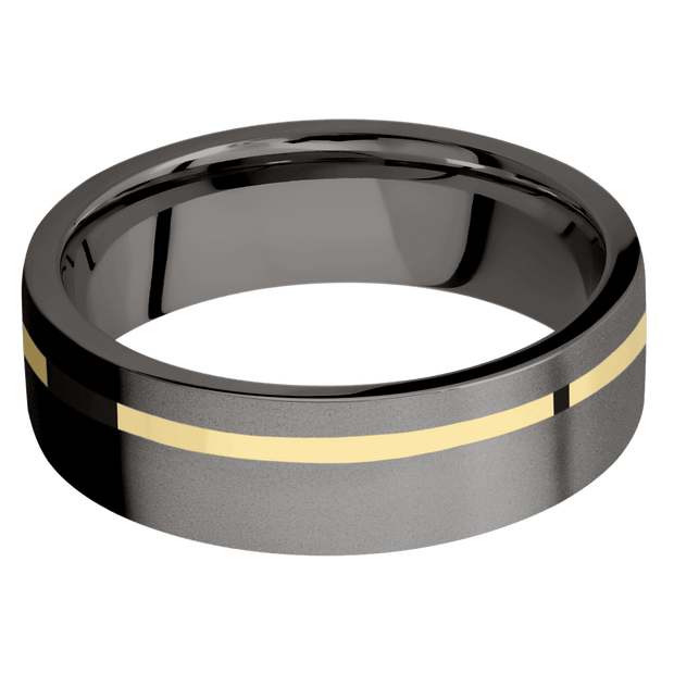 Tantalum Noir with Bead , Bead Finish and 14K Yellow Gold Inlay