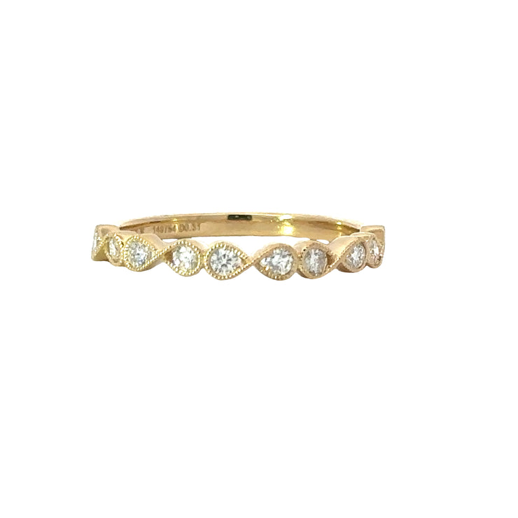 14K Yellow Gold Infinity diamond Band