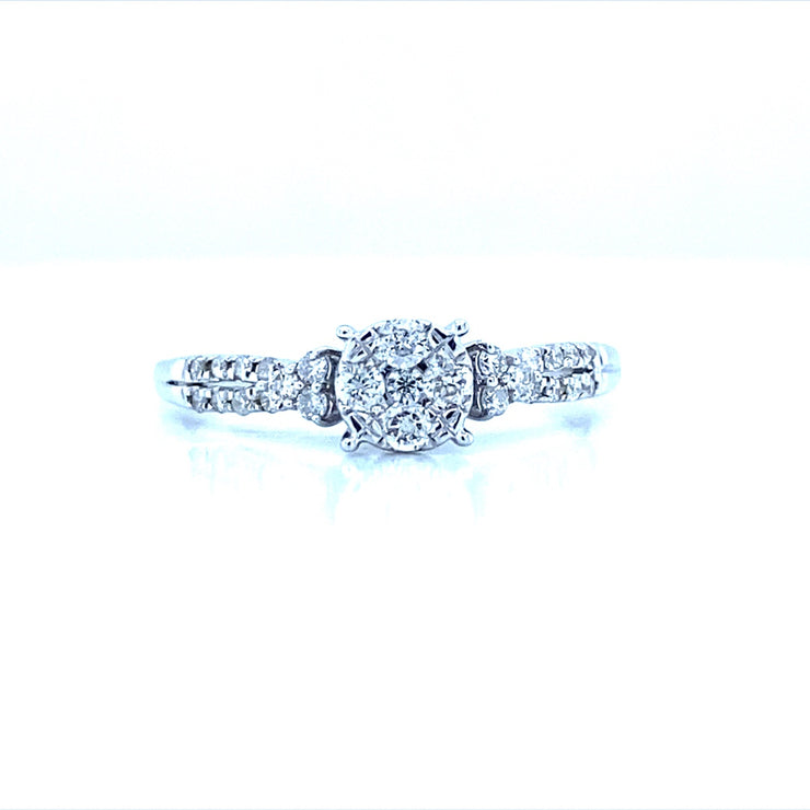 10K White Gold & Diamond Engagement Ring