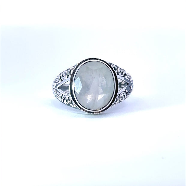 oxidized sterling silver ring