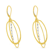 Double Oval Diamond Earrings in 14K Yellow Gold (.60 ctw)