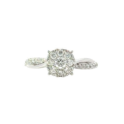 Diamond Engagement Ring in 10K White Gold (1/2 ctw)