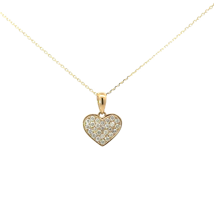 Diamond Heart Pendant in 14K Yellow Gold (.19 ctw)