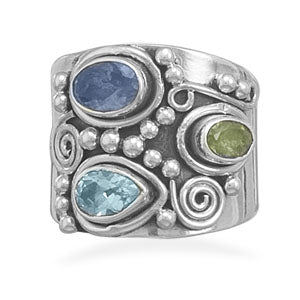 BL TOP/PERIDOT/IOLITE SZ 8
