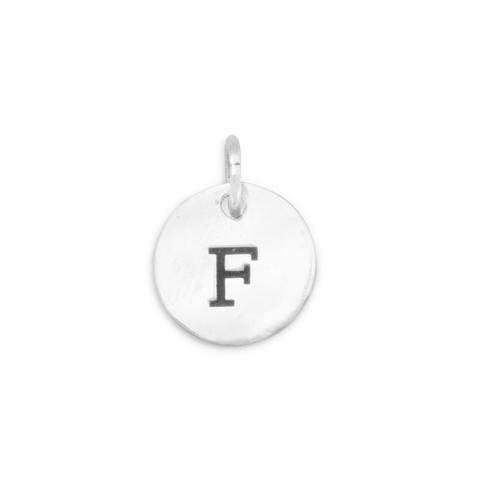 Sterling Round Initial F Charm
