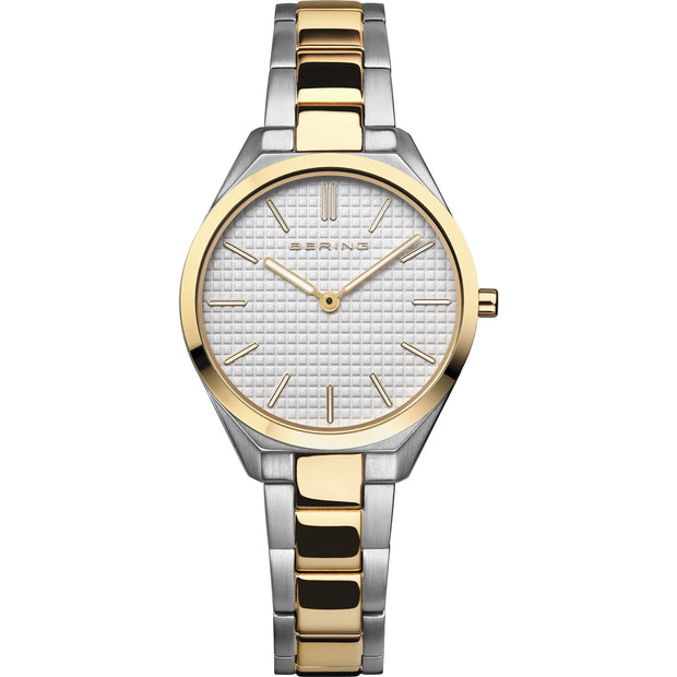 Bering Ultra Slim Lady's Watch w/ Silver & Gold
