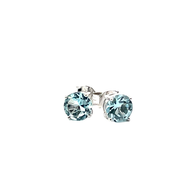 Sterling silver 6mm Round Blue