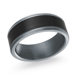 8mm Tantalum & Brushed Carbon Fiber Band (Size 10)