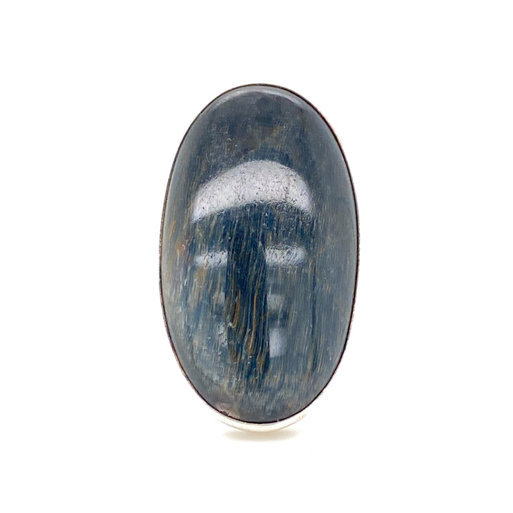 Blue Tiger Eye Ring in Sterling Silver