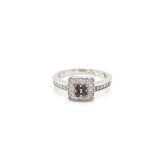 Cocoa & White Diamond Ring