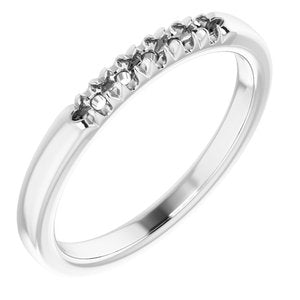 14K White 2 mm Round 5-Stone French-Set Stackable Family Ring Mounting