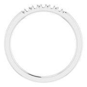 14K White 2 mm Round 5-Stone French-Set Stackable Family Ring Mounting
