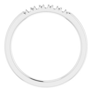 14K White 2 mm Round 5-Stone French-Set Stackable Family Ring Mounting