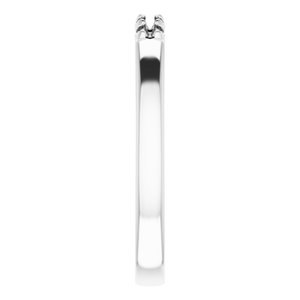 14K White 2 mm Round 5-Stone French-Set Stackable Family Ring Mounting