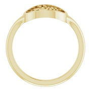 14K Yellow 3-Stone Family Tree Ring Mounting