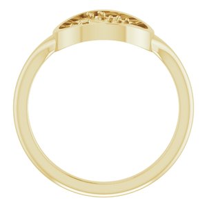 14K Yellow 3-Stone Family Tree Ring Mounting