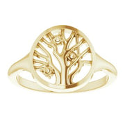 14K Yellow 3-Stone Family Tree Ring Mounting