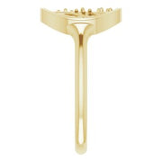 14K Yellow 3-Stone Family Tree Ring Mounting