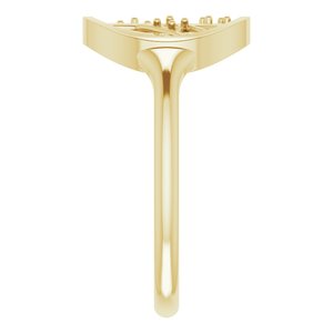 14K Yellow 3-Stone Family Tree Ring Mounting