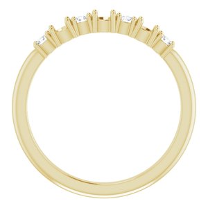 14K Yellow 3-Stone 1/8 CTW Natural Diamond Semi-Set Family Stackable Ring