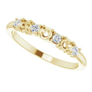 14K Yellow 3-Stone 1/8 CTW Natural Diamond Semi-Set Family Stackable Ring