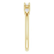 14K Yellow 3-Stone 1/8 CTW Natural Diamond Semi-Set Family Stackable Ring