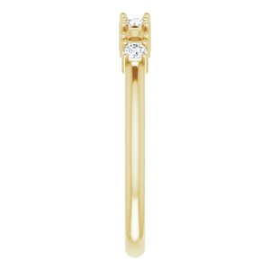 14K Yellow 3-Stone 1/8 CTW Natural Diamond Semi-Set Family Stackable Ring