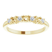 14K Yellow 3-Stone 1/8 CTW Natural Diamond Semi-Set Family Stackable Ring