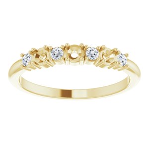 14K Yellow 3-Stone 1/8 CTW Natural Diamond Semi-Set Family Stackable Ring