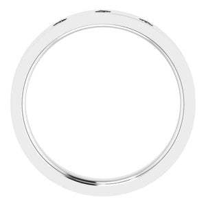 14K White 3-Stone Engravable Family Stackable Ring Mounting