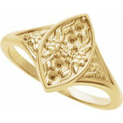 14K Yellow 2 mm Round 3-Stone Vintage-Inspired Family Ring Mounting