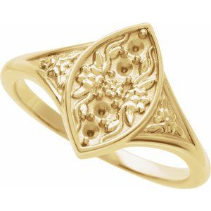 14K Yellow 2 mm Round 3-Stone Vintage-Inspired Family Ring Mounting