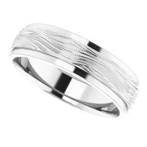 14K White 6 mm Alternative Texture Band Size 10