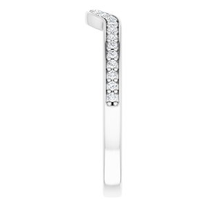 14K White Band Mounting for 6 mm Square Ring