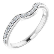 14K White Band Mounting for 6 mm Square Ring