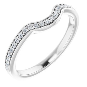 14K White Band Mounting for 6 mm Square Ring