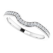 14K White Band Mounting for 6 mm Square Ring